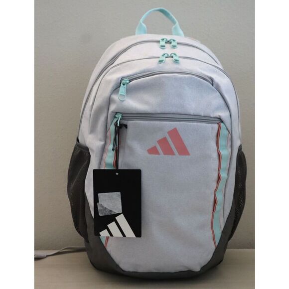 Adidas 5160539 Unisex O/S Twill White/Semi Flash Aqua Blue Excelerator Backpack
